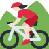 🚵🏻‍♀️ woman mountain biking: light skin tone display on Twitter